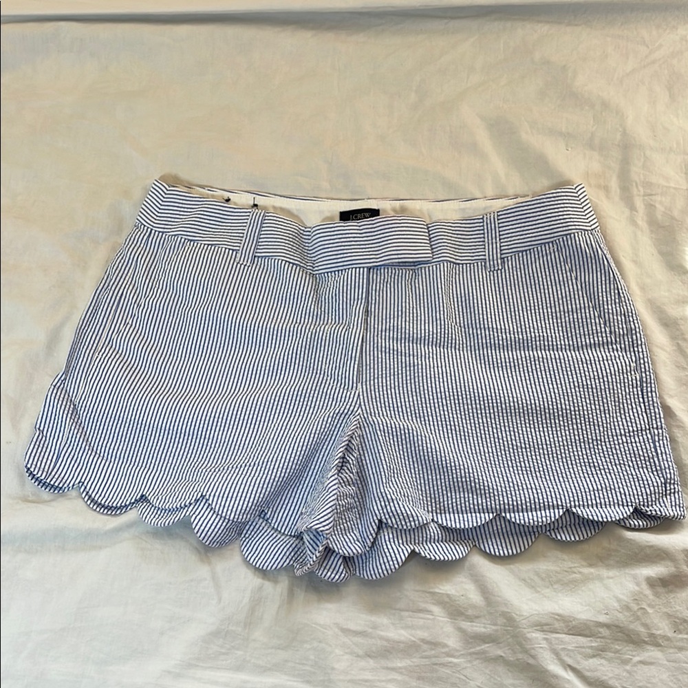 J. Crew Blue and White Seersucker Shorts